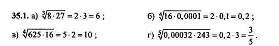 ГДЗ Алгебра и начала анализа. Задачник, 11 класс, А.Г. Мордкович, 2011, § 35 Свойства корня n-й степени Задание: 35.1