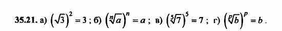 ГДЗ Алгебра и начала анализа. Задачник, 11 класс, А.Г. Мордкович, 2011, § 35 Свойства корня n-й степени Задание: 35.21