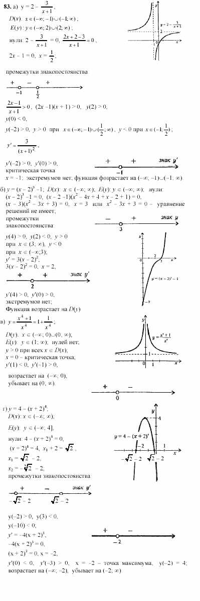 Начала анализа, 11 класс, А.Н. Колмогоров, 2002, Глава V. Задачи на повторение Задание: 83