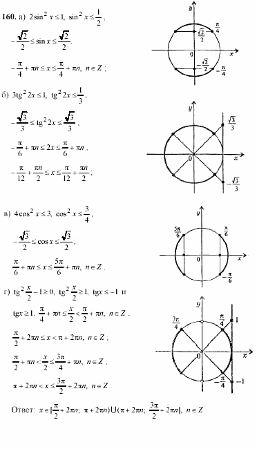Начала анализа, 11 класс, А.Н. Колмогоров, 2002, Глава V. Задачи на повторение Задание: 160