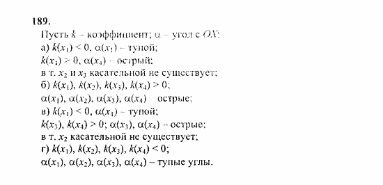 Начала анализа, 11 класс, А.Н. Колмогоров, 2010, Глава II. Производная и ее применения Задание: 189