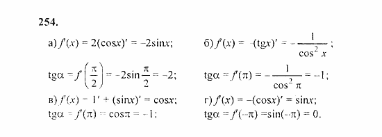 Начала анализа, 11 класс, А.Н. Колмогоров, 2010, Глава II. Производная и ее применения Задание: 254