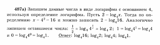 Начала анализа, 11 класс, А.Н. Колмогоров, 2010, Глава IV. Показательная и логарифмическая функции Задание: 487а