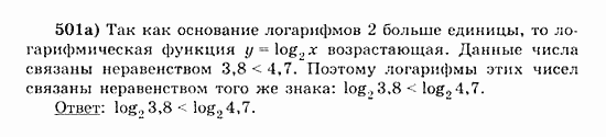 Начала анализа, 11 класс, А.Н. Колмогоров, 2010, Глава IV. Показательная и логарифмическая функции Задание: 501а