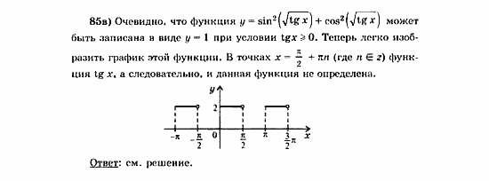 Начала анализа, 11 класс, А.Н. Колмогоров, 2010, Глава VI. Задачи повышенной трудности Задание: 85в