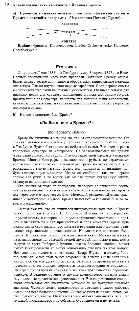 Контакты, 11 класс, Воронина, Карелина, 2002, KREATIV KULTUR ERLEBEN. Musik, Задание: 15