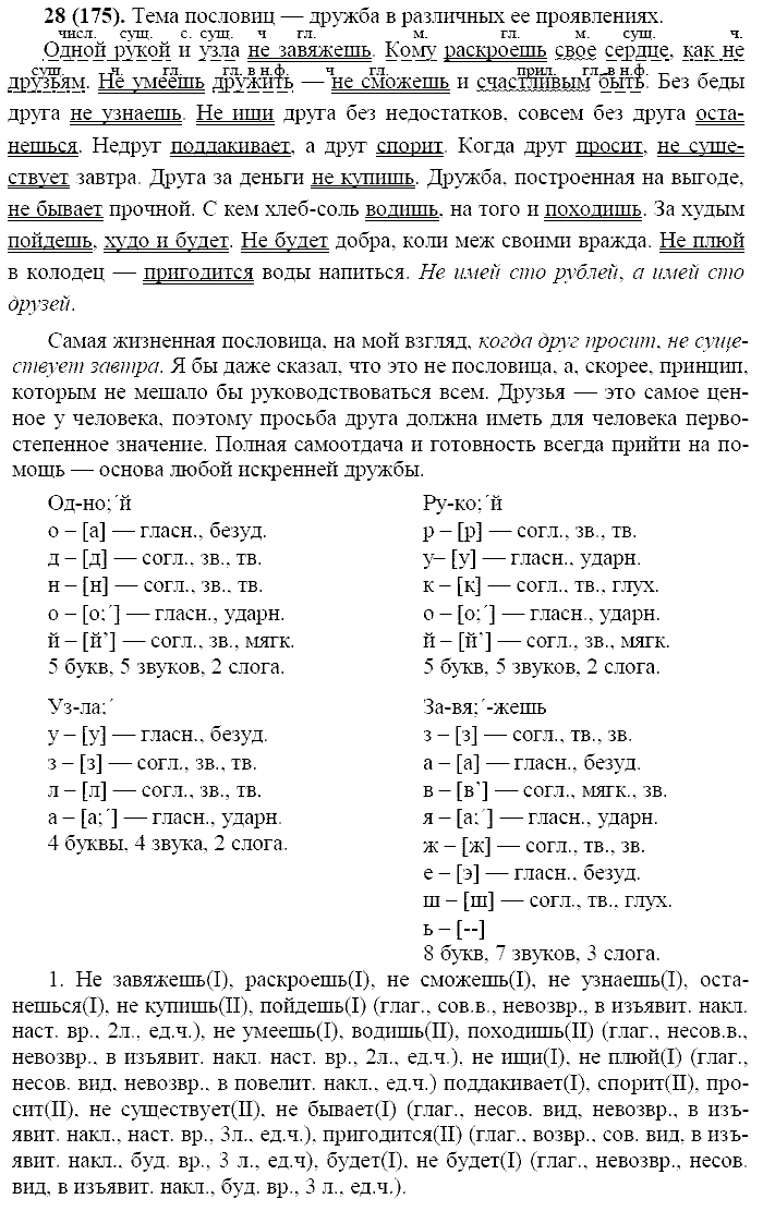 Русский язык, 11 класс, Власенков, Рыбченков, 2009-2014, задание: 28 (175)