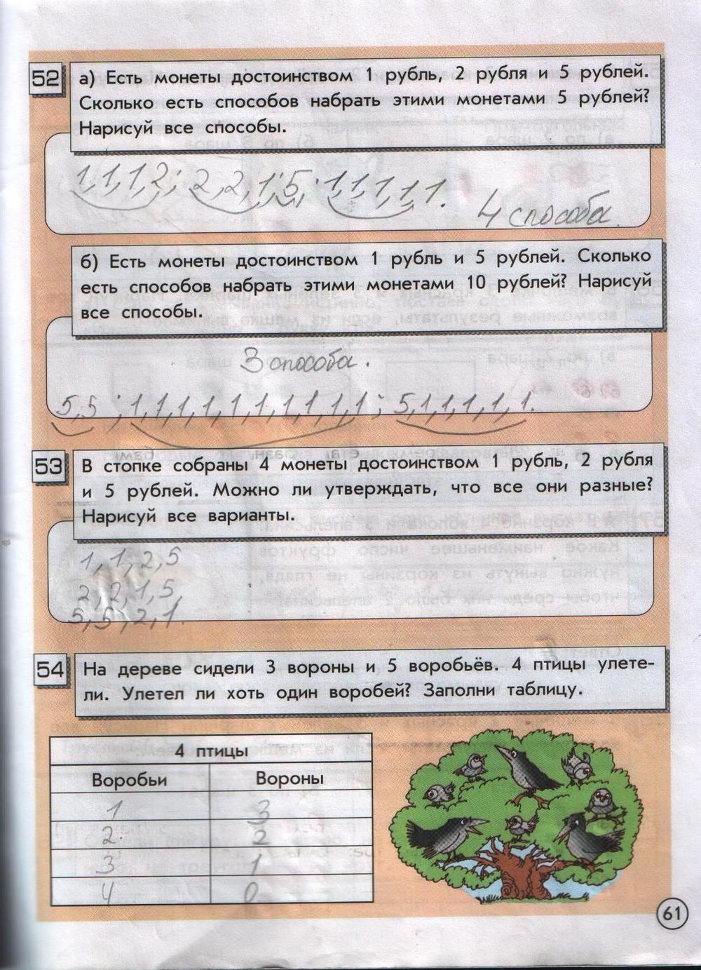 Часть 2, 2 класс, Горячев А.В., Горина К.И., Волкова Т.О., 2012, Контрольная работа Задание: стр. 61