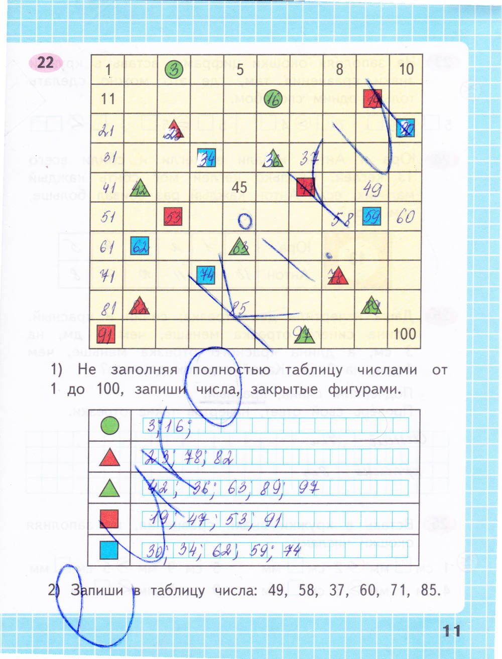 Рабочая тетрадь. Часть 1, 2 класс, М. И. Моро, С. И. Волкова, 2015, задание: стр. 11