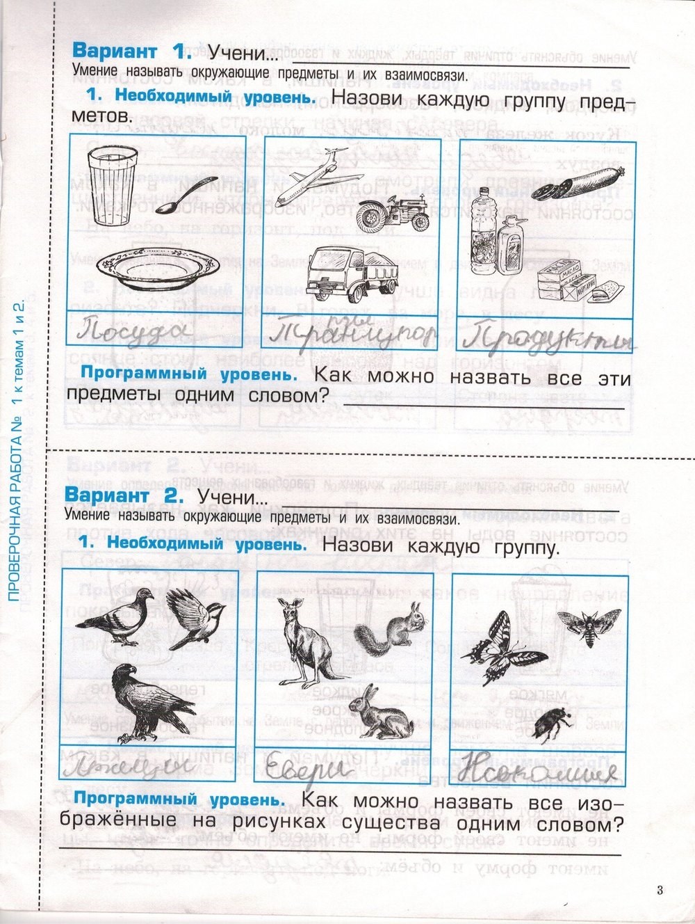 Проверочные и контрольные работы. Наша планета Земля, 2 класс, Вахрушев, Бурский, Родыгина, 2014, задача: стр. 3