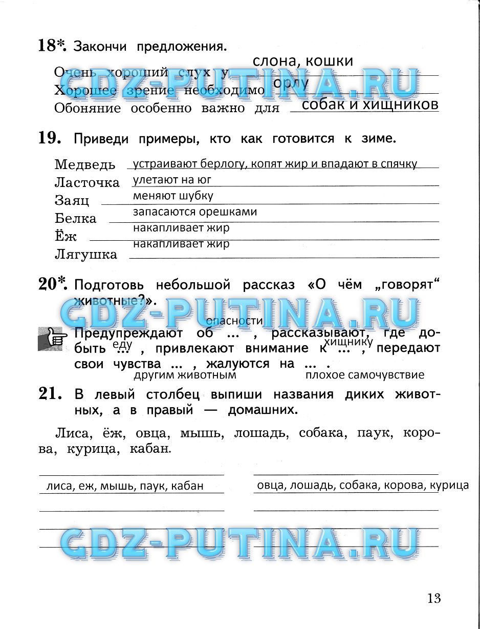 Рабочая тетрадь, 2 класс, Виноградова, 2015, Часть 2 Задание: 13