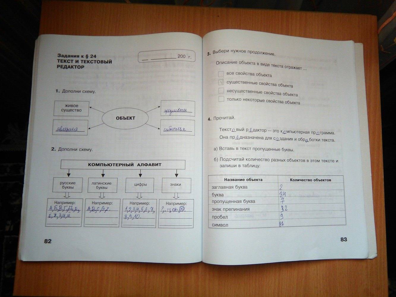 Рабочая тетрадь. Часть 2, 3 класс, Матвеева Н.В., Челак Е.Н., 2011, задание: стр. 82-83