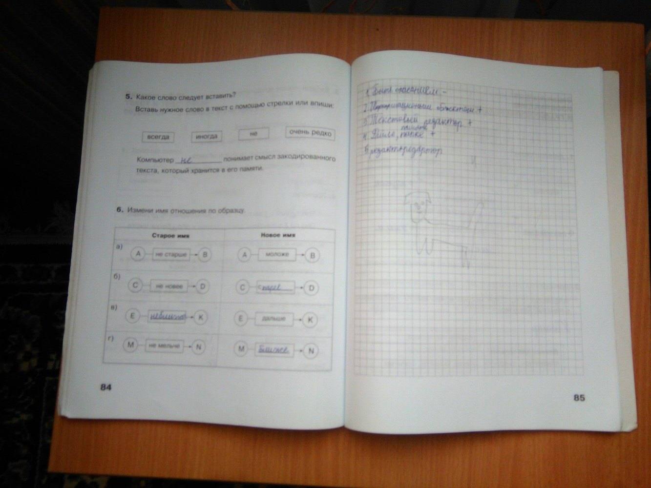 Рабочая тетрадь. Часть 2, 3 класс, Матвеева Н.В., Челак Е.Н., 2011, задание: стр. 84-85