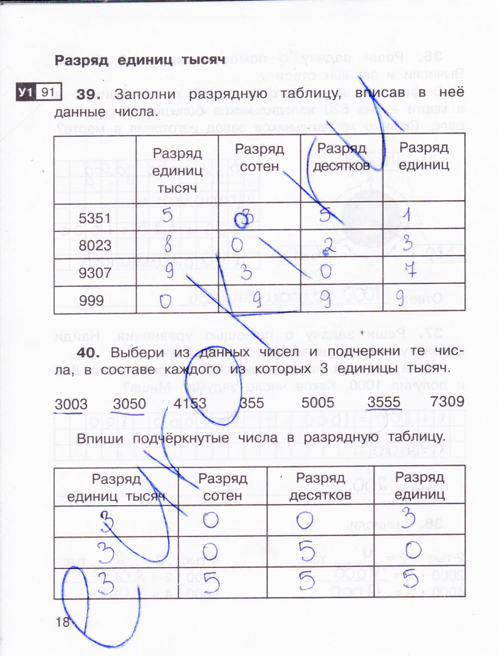 Рабочая тетрадь для самостоятельной работы №1, 3 класс, Захарова О.А., Юдина Е.П., 2015, задание: стр. 18