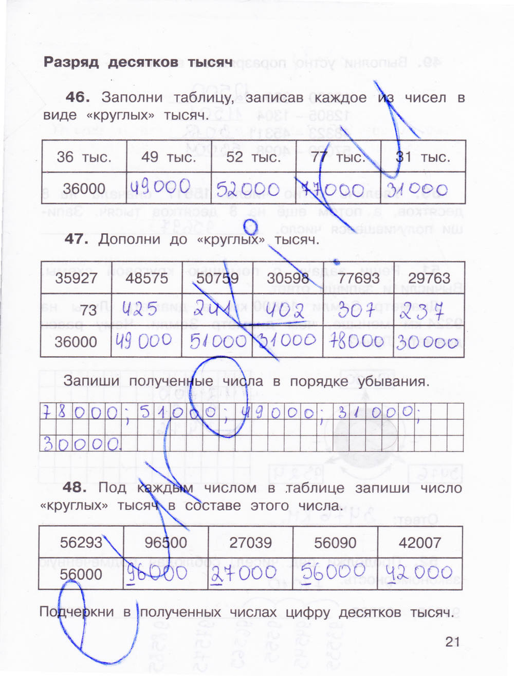 Рабочая тетрадь для самостоятельной работы №1, 3 класс, Захарова О.А., Юдина Е.П., 2015, задание: стр. 21