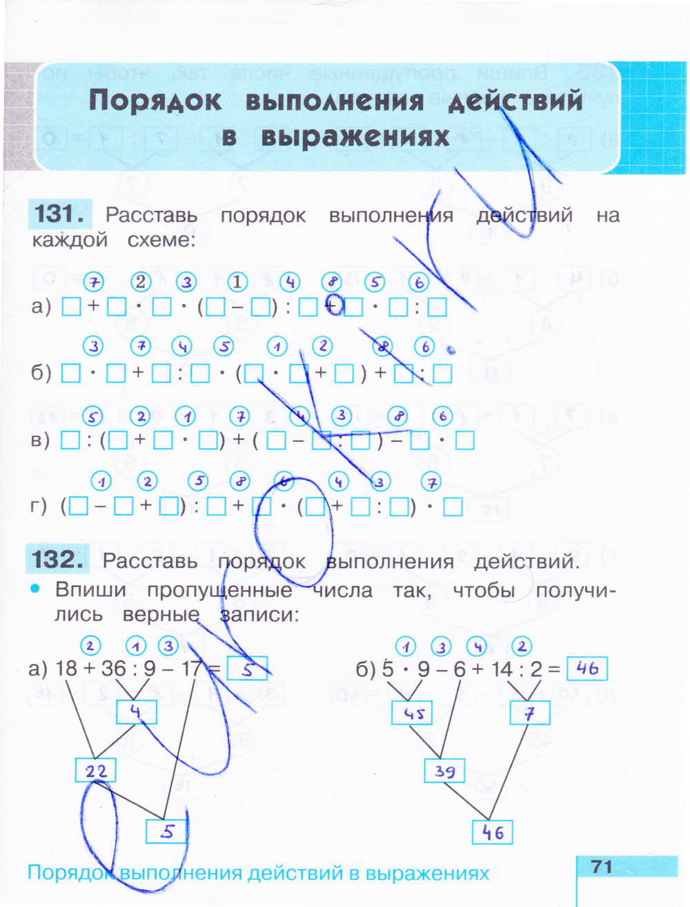 Рабочая тетрадь. Часть 1, 3 класс, Истомина Н.Б., Редько З.Б., 2016, задание: стр. 71