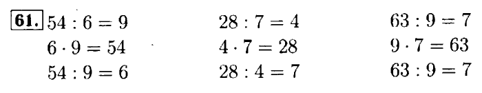 Рабочая тетрадь: часть 1, часть 2, 3 класс, Моро, Волкова, 2015, Рабочая тетрадь. Часть 2, Числа от 1 до 100 (продолжение), Внетабличное умножение и деление, Задание: 61