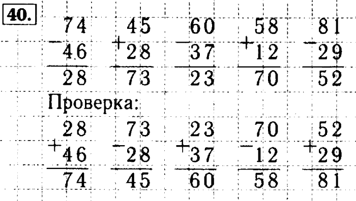 Рабочая тетрадь: часть 1, часть 2, 3 класс, Моро, Волкова, 2015, Рабочая тетрадь. Часть 1, Числа от 1 до 100, Умножение и деление, Задание: 40