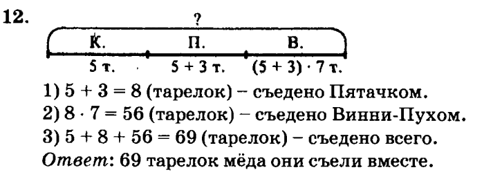 учебник: часть 1, часть 2, часть 3, 3 класс, Петерсон, 2013, Урок №34. Игра-путешествие «ИКС-педиция к Математическому полюсу» Задача: 12