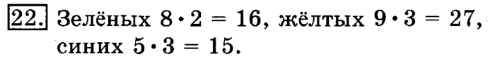 учебник: часть 1, часть 2, 3 класс, Рудницкая, Юдачева, 2013, Произведение трёх и более множителей Задание: 22