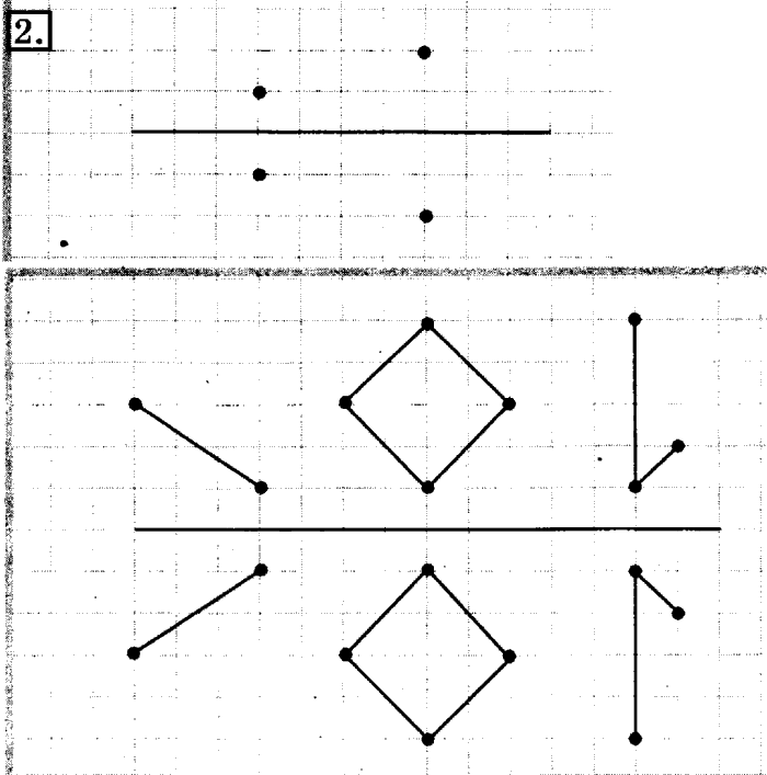 учебник: часть 1, часть 2, 3 класс, Рудницкая, Юдачева, 2013, Симметрия на клетчатой бумаге Задание: 2