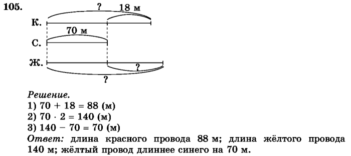 рабочая тетрадь: часть 1, часть 2, 3 класс, Истомина, 2015, задание: 105