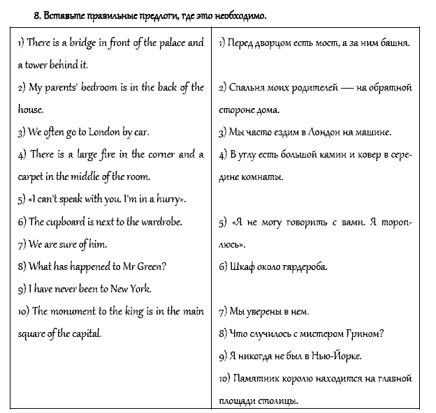 Рабочая тетрадь. Часть 1, 4 класс, Афанасьева, Верещагина, 2014, ОСНОВНОЙ КУРС, ГОРОДСКАЯ ЖИЗНЬ. ЛОНДОН, Уроки 24–30 Задача: 8