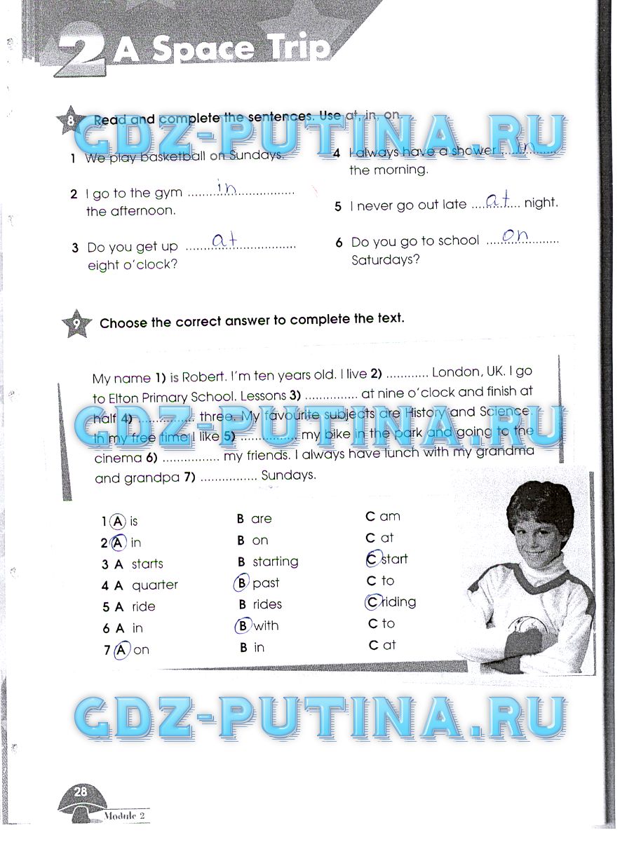 Рабочая тетрадь. Starlight, 4 класс, Баранова, 2015, Часть 1 Задание: 28