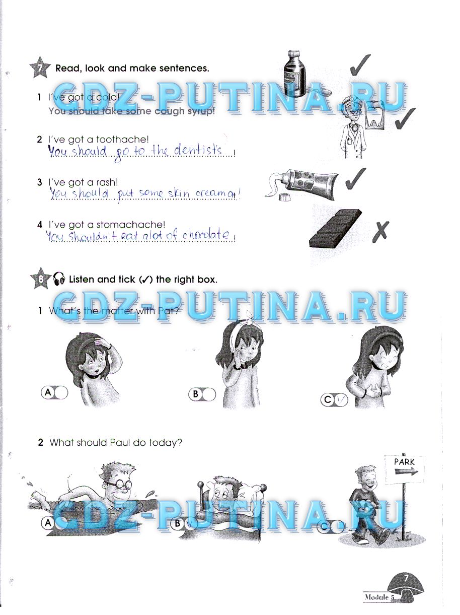 Рабочая тетрадь. Starlight, 4 класс, Баранова, 2015, Часть 2 Задание: 7