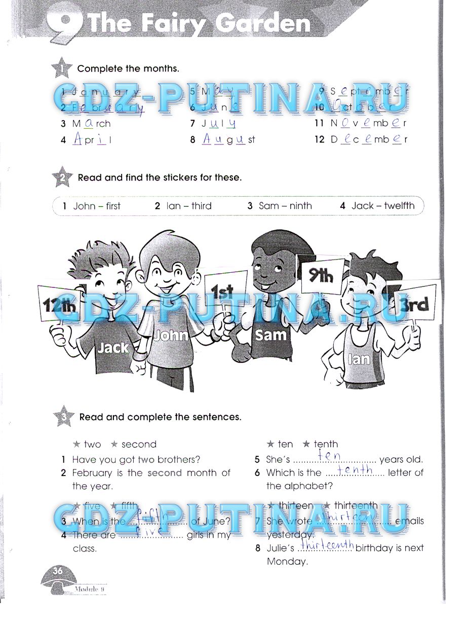 Рабочая тетрадь. Starlight, 4 класс, Баранова, 2015, Часть 2 Задание: 36