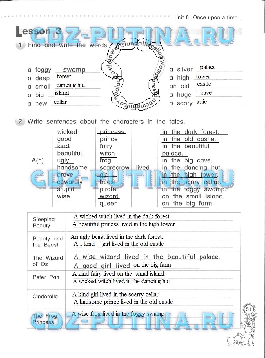 Рабочая тетрадь. Millie(Милли), 4 класс, Азарова Дружинина, 2015, Рабочая тетрадь Задание: 51