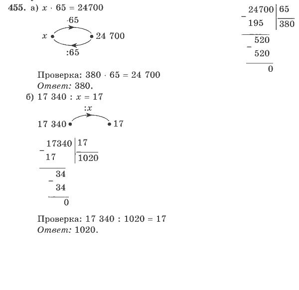 Математика, 4 класс, В.Н. Рудницкая, 2012, задание: 455