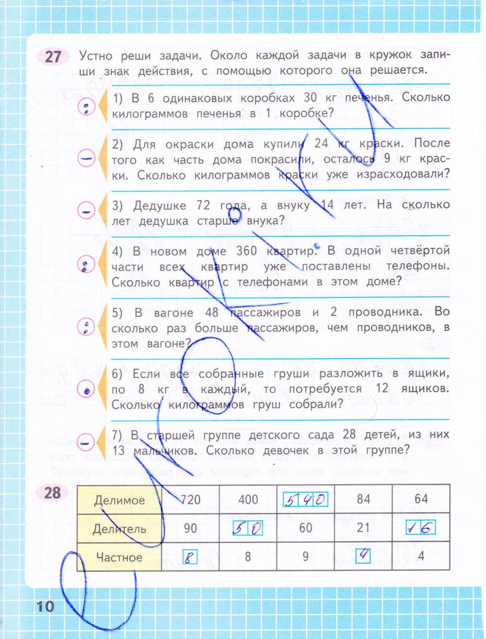 Рабочая тетрадь. Часть 1, 4 класс, Волкова, 2014, задача: стр. 10