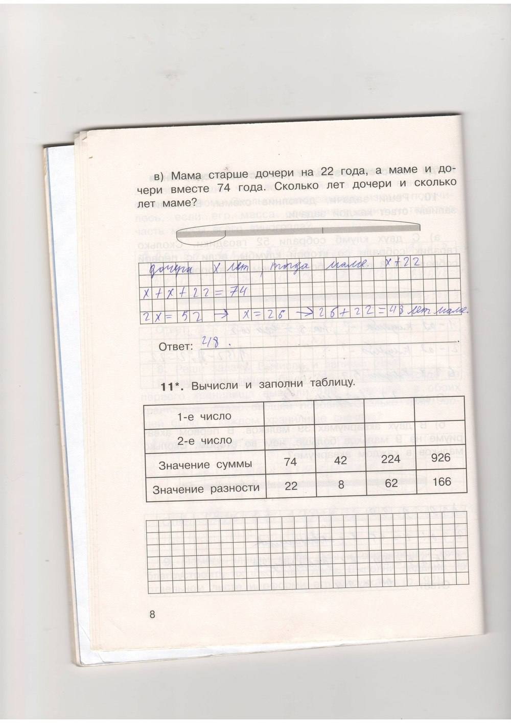 Рабочая тетрадь. Часть 1, 4 класс, Захарова, Юдина, 2015, задание: стр. 8