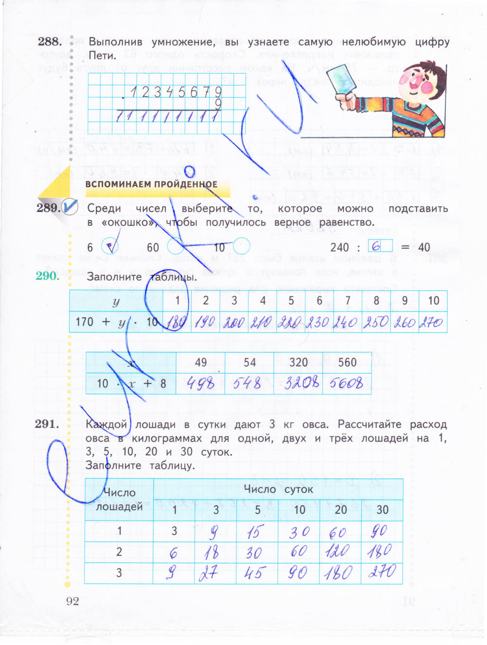 Рабочая тетрадь. Часть 1, 4 класс, Рудницкая В.Н., 2015, задание: стр. 92