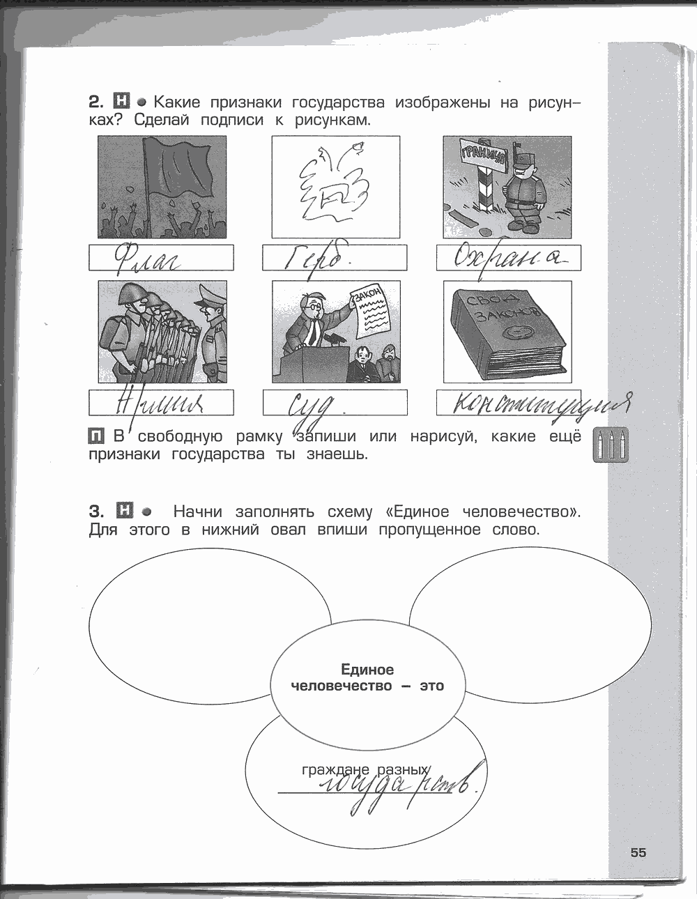Рабочая тетрадь. Часть 2, 4 класс, Н.В. Харитонова, Е.В. Сизова, Е.И. Стойка, 2014, задание: стр. 55
