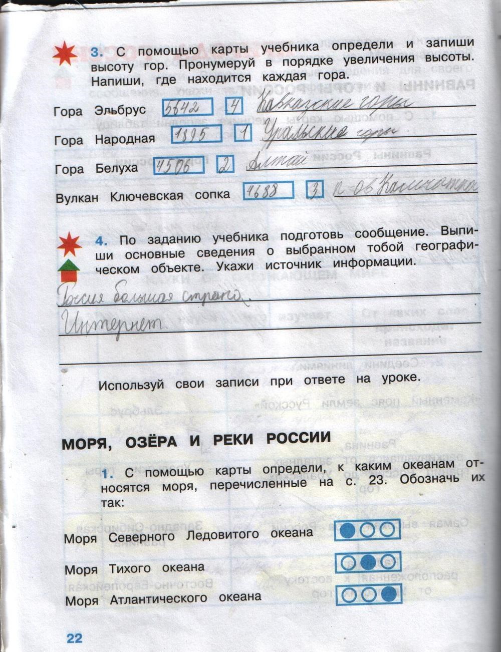 Рабочая тетрадь. Часть 2, 4 класс, А.А. Плешаков, Е.А. Крючкова, 2008, задание: стр.22