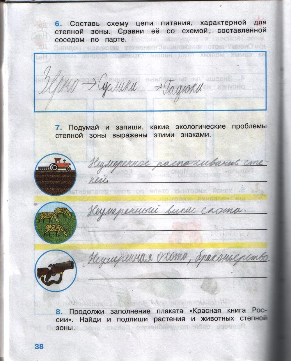 Рабочая тетрадь. Часть 2, 4 класс, А.А. Плешаков, Е.А. Крючкова, 2008, задание: стр.38