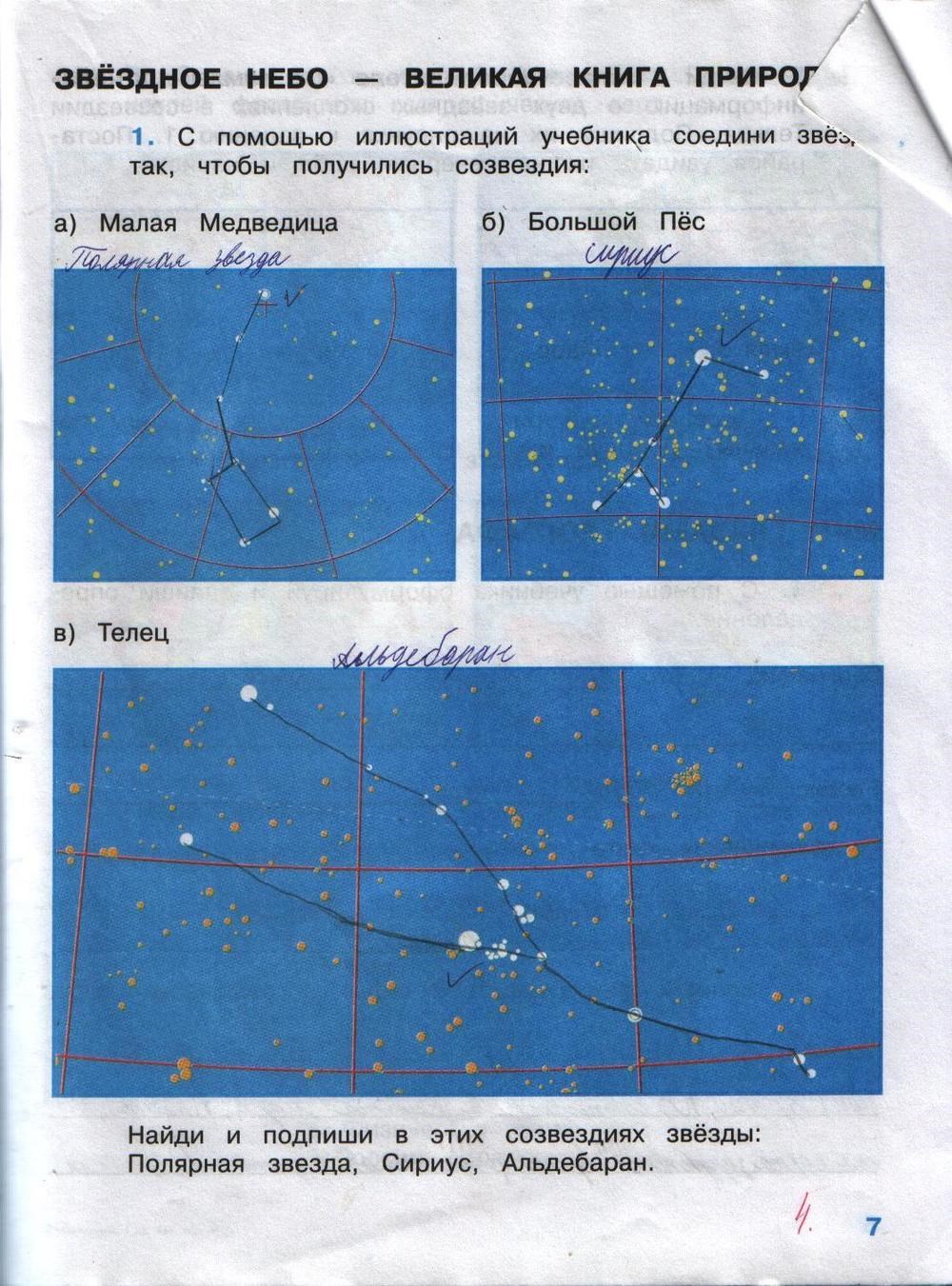 Рабочая тетрадь. Часть 2, 4 класс, А.А. Плешаков, Е.А. Крючкова, 2008, задание: стр.7