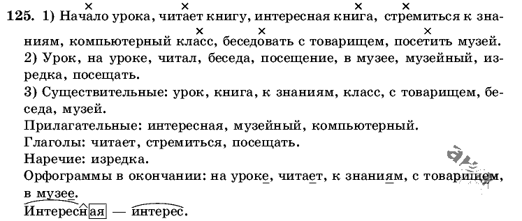 Русский язык, 5 класс, Т.А. Ладыженская, М.Т. Баранов, 2008 - 2015, задание: 125