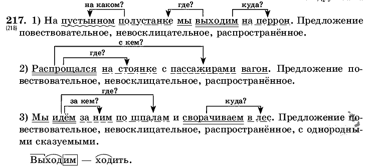 Русский язык, 5 класс, Т.А. Ладыженская, М.Т. Баранов, 2008 - 2015, задание: 217