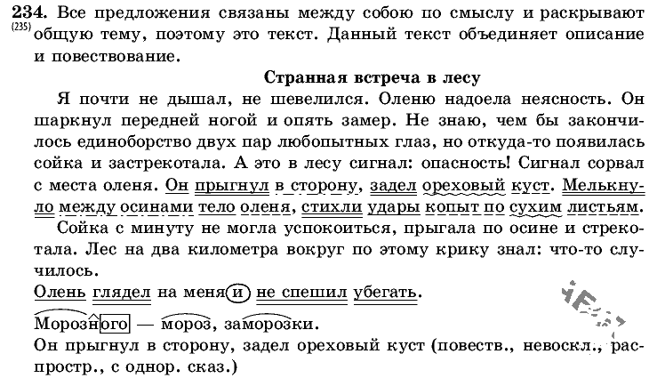 Русский язык, 5 класс, Т.А. Ладыженская, М.Т. Баранов, 2008 - 2015, задание: 234