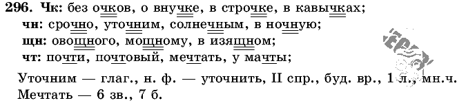 Русский язык, 5 класс, Т.А. Ладыженская, М.Т. Баранов, 2008 - 2015, задание: 296