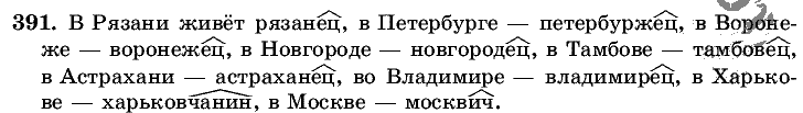 Русский язык, 5 класс, Т.А. Ладыженская, М.Т. Баранов, 2008 - 2015, задание: 391