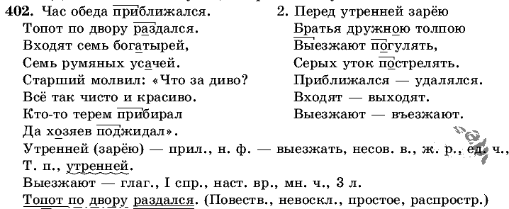 Русский язык, 5 класс, Т.А. Ладыженская, М.Т. Баранов, 2008 - 2015, задание: 402