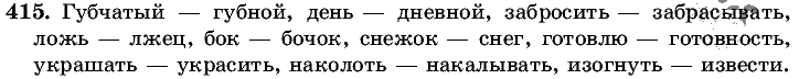 Русский язык, 5 класс, Т.А. Ладыженская, М.Т. Баранов, 2008 - 2015, задание: 415