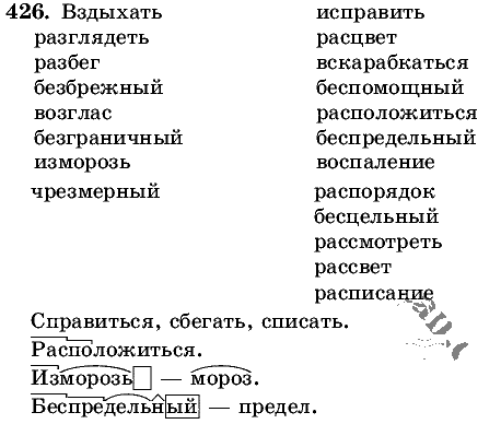 Русский язык, 5 класс, Т.А. Ладыженская, М.Т. Баранов, 2008 - 2015, задание: 426