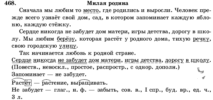 Русский язык, 5 класс, Т.А. Ладыженская, М.Т. Баранов, 2008 - 2015, задание: 468
