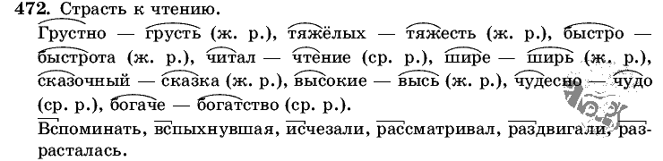 Русский язык, 5 класс, Т.А. Ладыженская, М.Т. Баранов, 2008 - 2015, задание: 472