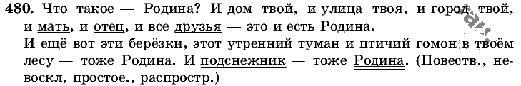 Русский язык, 5 класс, Т.А. Ладыженская, М.Т. Баранов, 2008 - 2015, задание: 480